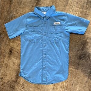 Boys Columbia PFG Omni-Shade Short Sleeve Button-Up Shirt